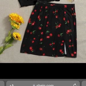 Split hem Cherry skirt